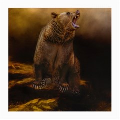 Roaring Grizzly Bear Medium Glasses Cloth (2-side) by gatterwe