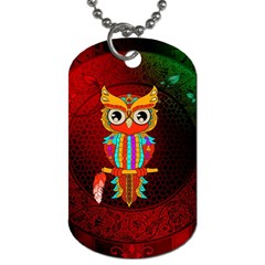 Cute Owl, Mandala Design Dog Tag (one Side) by FantasyWorld7