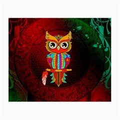 Cute Owl, Mandala Design Small Glasses Cloth by FantasyWorld7