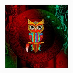 Cute Owl, Mandala Design Medium Glasses Cloth (2-side) by FantasyWorld7