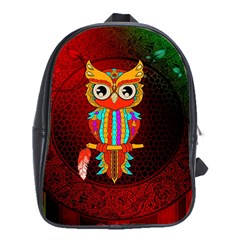 Cute Owl, Mandala Design School Bag (xl) by FantasyWorld7