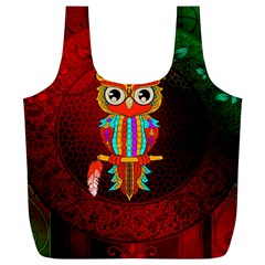 Cute Owl, Mandala Design Full Print Recycle Bags (l)  by FantasyWorld7