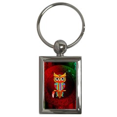 Cute Owl, Mandala Design Key Chains (rectangle)  by FantasyWorld7