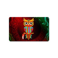 Cute Owl, Mandala Design Magnet (name Card) by FantasyWorld7