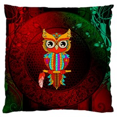 Cute Owl, Mandala Design Standard Flano Cushion Case (two Sides) by FantasyWorld7