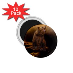 Roaring Grizzly Bear 1 75  Magnets (10 Pack)  by gatterwe