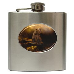 Roaring Grizzly Bear Hip Flask (6 Oz) by gatterwe