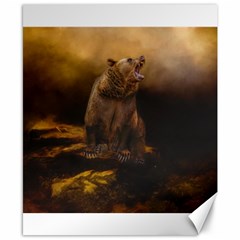 Roaring Grizzly Bear Canvas 8  X 10  by gatterwe