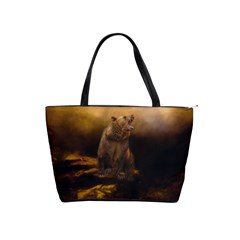 Roaring Grizzly Bear Shoulder Handbags by gatterwe