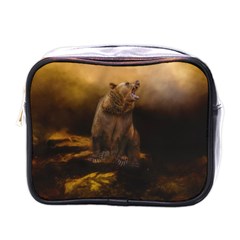 Roaring Grizzly Bear Mini Toiletries Bags by gatterwe