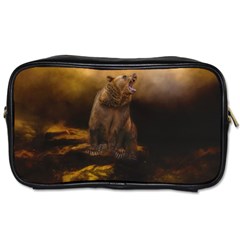 Roaring Grizzly Bear Toiletries Bags 2-side