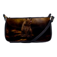 Roaring Grizzly Bear Shoulder Clutch Bags by gatterwe