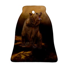 Roaring Grizzly Bear Bell Ornament (two Sides) by gatterwe