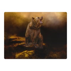 Roaring Grizzly Bear Double Sided Flano Blanket (mini)  by gatterwe