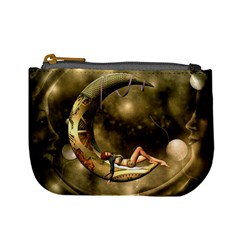 Steampunk Lady  In The Night With Moons Mini Coin Purses by FantasyWorld7