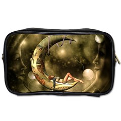 Steampunk Lady  In The Night With Moons Toiletries Bags by FantasyWorld7