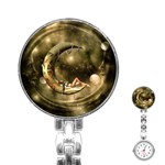 Steampunk Lady  In The Night With Moons Stainless Steel Nurses Watch Front