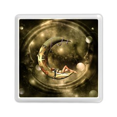 Steampunk Lady  In The Night With Moons Memory Card Reader (square)  by FantasyWorld7