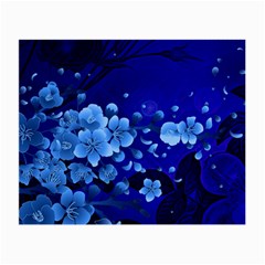 Floral Design, Cherry Blossom Blue Colors Small Glasses Cloth by FantasyWorld7