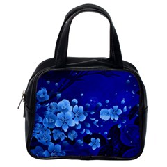 Floral Design, Cherry Blossom Blue Colors Classic Handbags (One Side)