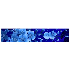 Floral Design, Cherry Blossom Blue Colors Flano Scarf (Small)