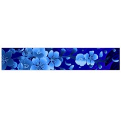 Floral Design, Cherry Blossom Blue Colors Flano Scarf (Large)