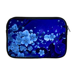 Floral Design, Cherry Blossom Blue Colors Apple MacBook Pro 17  Zipper Case