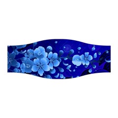 Floral Design, Cherry Blossom Blue Colors Stretchable Headband