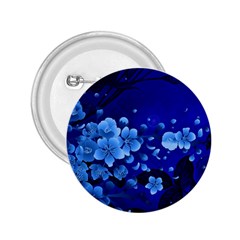 Floral Design, Cherry Blossom Blue Colors 2.25  Buttons