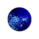 Floral Design, Cherry Blossom Blue Colors Magnet 3  (Round) Front