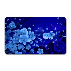 Floral Design, Cherry Blossom Blue Colors Magnet (rectangular) by FantasyWorld7