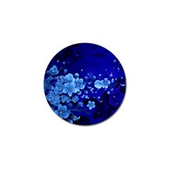 Floral Design, Cherry Blossom Blue Colors Golf Ball Marker