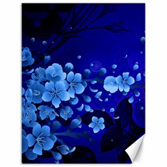 Floral Design, Cherry Blossom Blue Colors Canvas 12  x 16  