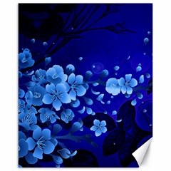 Floral Design, Cherry Blossom Blue Colors Canvas 16  X 20   by FantasyWorld7