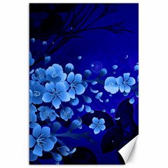 Floral Design, Cherry Blossom Blue Colors Canvas 20  X 30   by FantasyWorld7