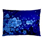 Floral Design, Cherry Blossom Blue Colors Pillow Case 26.62 x18.9  Pillow Case