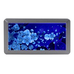 Floral Design, Cherry Blossom Blue Colors Memory Card Reader (Mini)