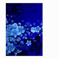 Floral Design, Cherry Blossom Blue Colors Small Garden Flag (Two Sides)