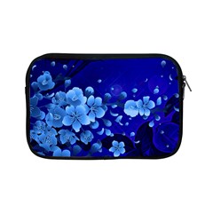 Floral Design, Cherry Blossom Blue Colors Apple iPad Mini Zipper Cases