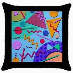 Memphis #10 Throw Pillow Case (black) by RockettGraphics