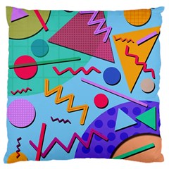 Memphis #10 Large Flano Cushion Case (one Side) by RockettGraphics