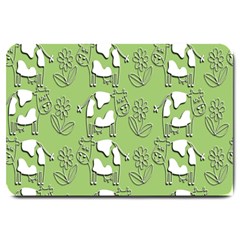 Cow Flower Pattern Wallpaper Large Doormat  by Nexatart