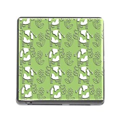 Cow Flower Pattern Wallpaper Memory Card Reader (square) by Nexatart