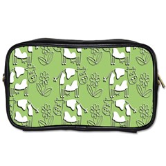 Cow Flower Pattern Wallpaper Toiletries Bags 2-side by Nexatart