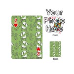 Cow Flower Pattern Wallpaper Playing Cards 54 (Mini)  Front - Heart2