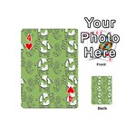 Cow Flower Pattern Wallpaper Playing Cards 54 (Mini)  Front - Heart4