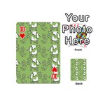 Cow Flower Pattern Wallpaper Playing Cards 54 (Mini)  Front - Heart10