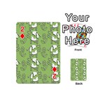 Cow Flower Pattern Wallpaper Playing Cards 54 (Mini)  Front - Diamond2