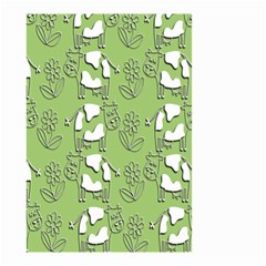 Cow Flower Pattern Wallpaper Small Garden Flag (two Sides) by Nexatart