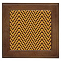 Chevron Brown Retro Vintage Framed Tiles by Nexatart